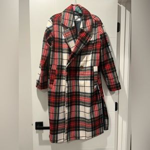 Plaid pea coat